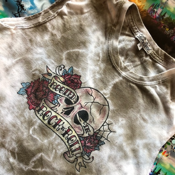 Lucky Brand Muscle Tank, vintage tattoo look - Picture 2 of 4